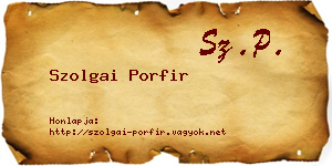 Szolgai Porfir névjegykártya